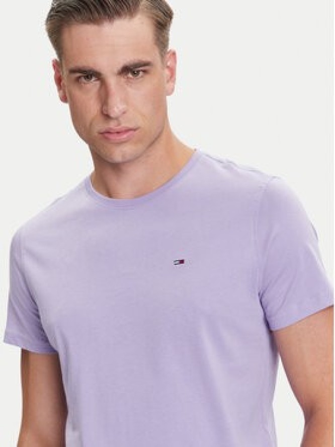 Tommy Jeans T-Shirt DM0DM04411 Fioletowy Slim Fit