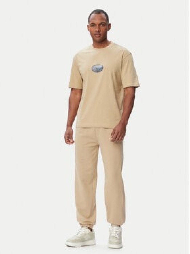 HUGO T-Shirt Nadero 50566032 Beżowy Regular Fit