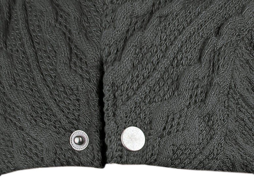 Przejściowy, Lekko Ocieplony Kaszkiet - Alties - Dziergany Materiał (KNIT) - Popiel