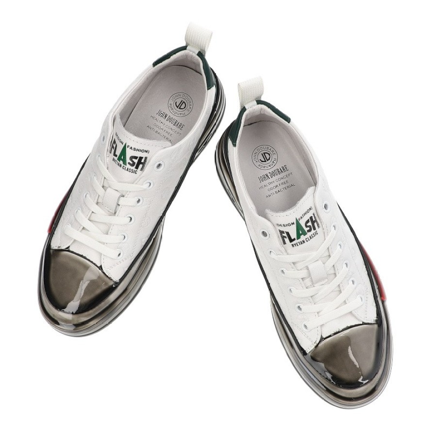 Białe Sneakersy John Doubare Sportowe Obuwie Męskie Premium