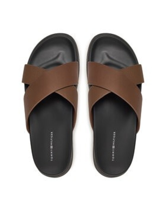 Tommy Hilfiger Klapki D Density Hilfiger Lth Cc Sand FM0FM05358 Brązowy