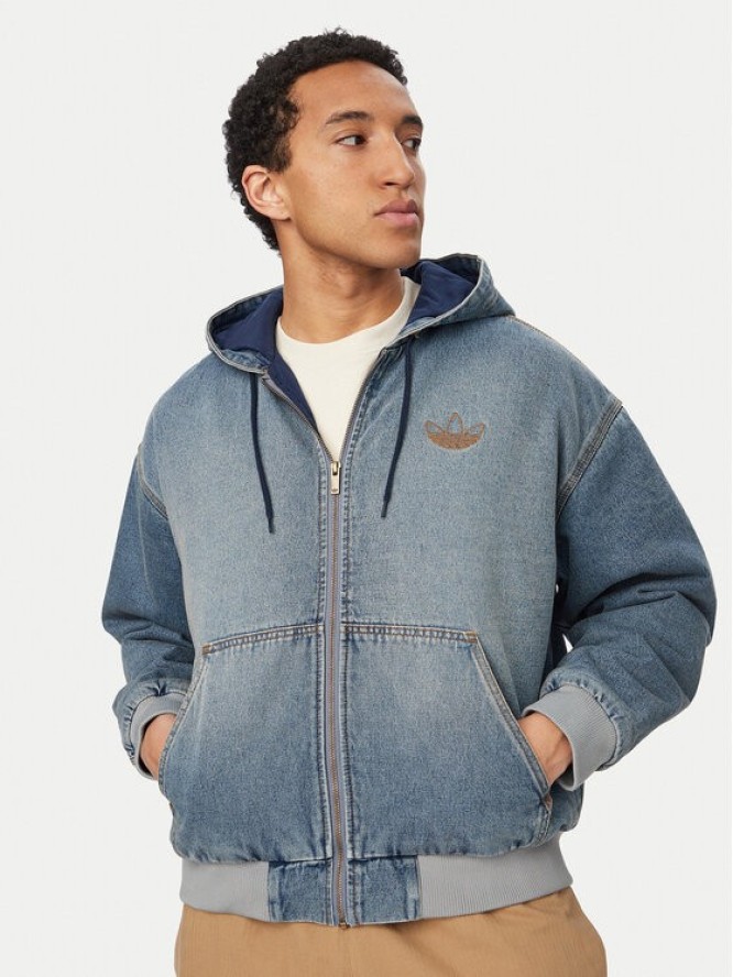 adidas Kurtka jeansowa KE0131 Niebieski Loose Fit