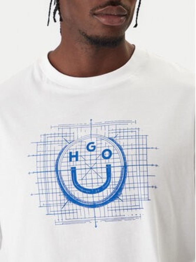 HUGO T-Shirt Namerix 50554350 Biały Regular Fit