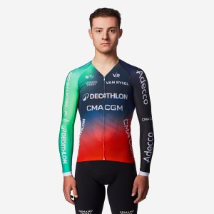 Koszulka na rower szosowy Van Rysel RCR-R Oficjalna Decathlon CMA CGM długi r.