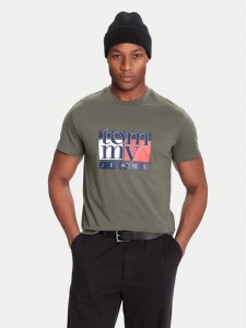 Tommy Jeans T-Shirt DM0DM21977 Khaki Regular Fit