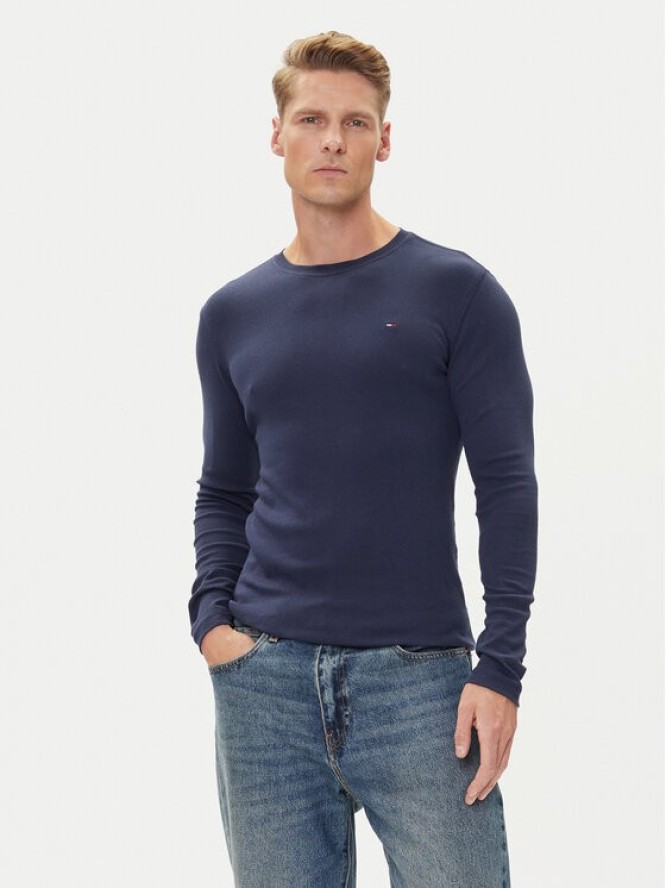 Tommy Jeans Longsleeve DM0DM04409 Granatowy Slim Fit