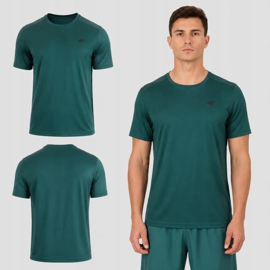T-SHIRT MĘSKI 4F KOSZULKA TRENINGOWA SZYBKOSCHNĄCA