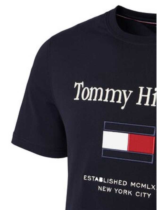 Tommy Hilfiger T-Shirt Embro Flag MW0MW42736 Granatowy Regular Fit