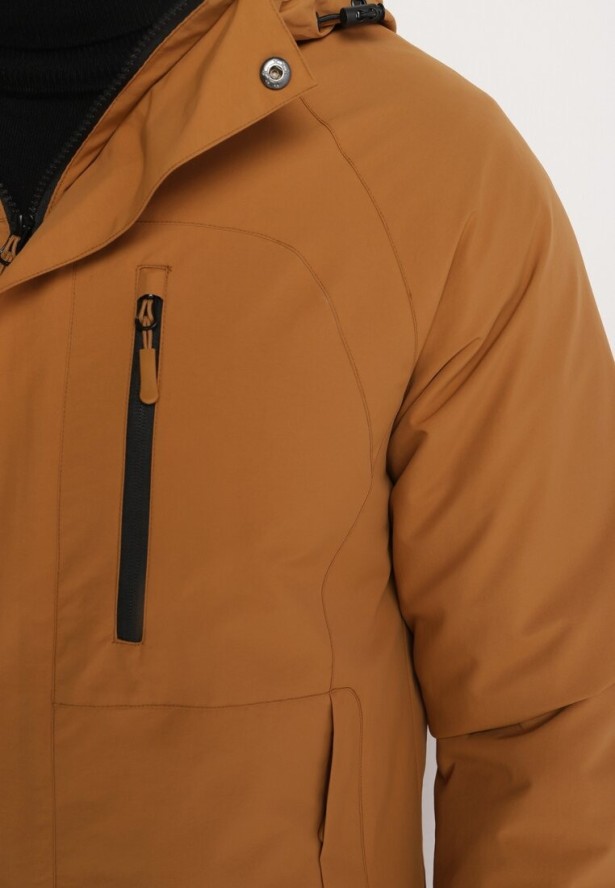 Jasnobrązowa Dwustronna Kurtka Przejściowa Wiatrówka z Pikowanym Wnętrzem Ravaria