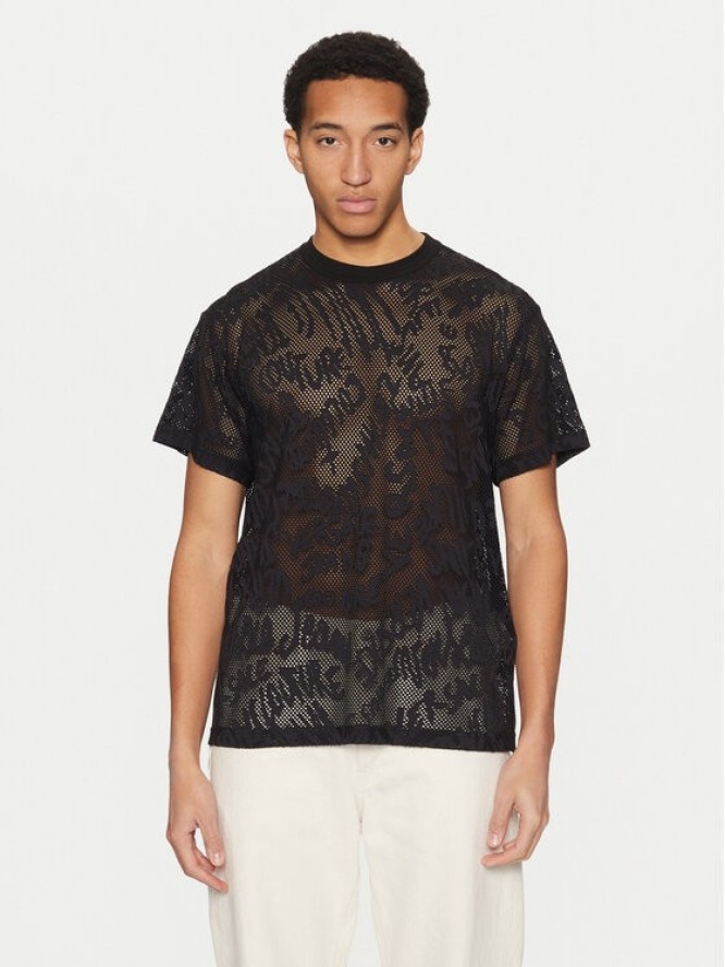 Versace Jeans Couture T-Shirt 78GAH6R0 Czarny Regular Fit