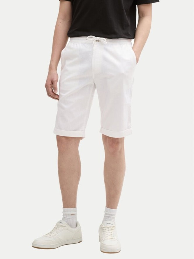 Tom Tailor Szorty materiałowe 1044715 Biały Regular Fit