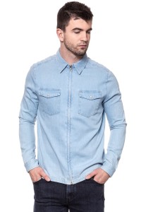 KOSZULA JEANSOWA MĘSKA WRANGLER SHACKET LIGHT INDIGO W5A031D4E 112129921