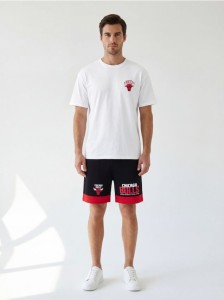 Szorty z nadrukiem Chicago Bulls NBA - czarny