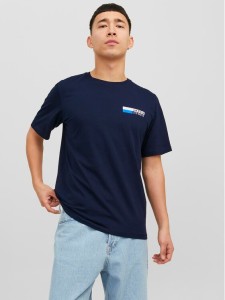 Jack & Jones T-Shirt Corp 12233999 Granatowy Standard Fit