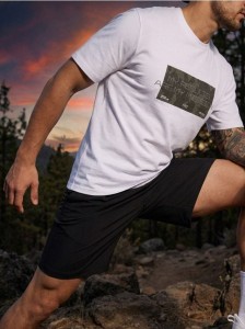 Koszulka z krótkim rękawem slim fit SNSY PERFORMANCE - biały