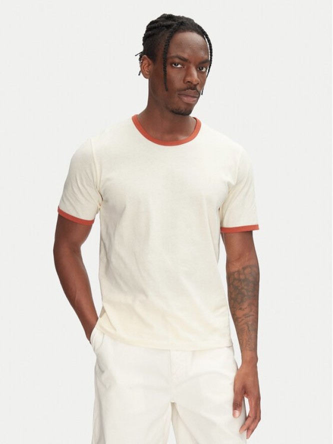 Jack & Jones T-Shirt Ringer 12277262 Écru Regular Fit