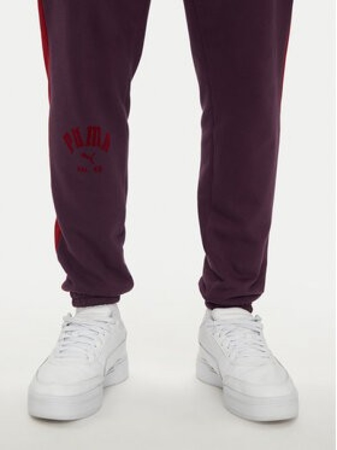 Puma Spodnie dresowe T7 PLAY.PARIS 626768 44 Bordowy Regular Fit