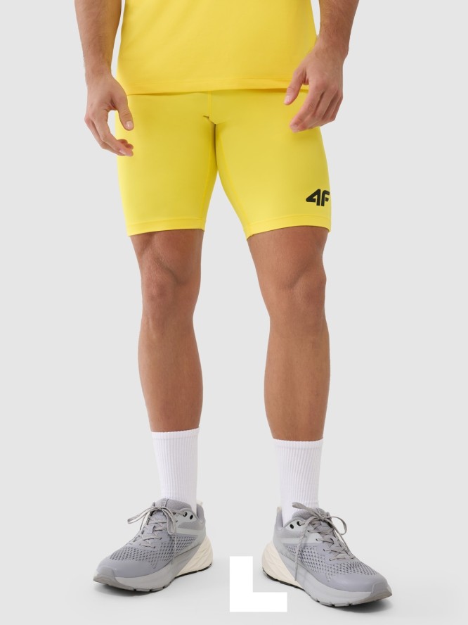 4F Legginsy krótkie treningowe męskie - żółte M