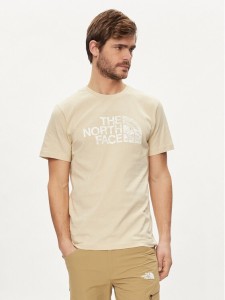 The North Face T-Shirt Woodcut Dome NF0A87NX Beżowy Regular Fit
