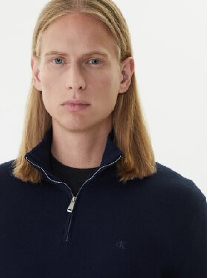 Calvin Klein Sweter LV04LD318G Granatowy Regular Fit