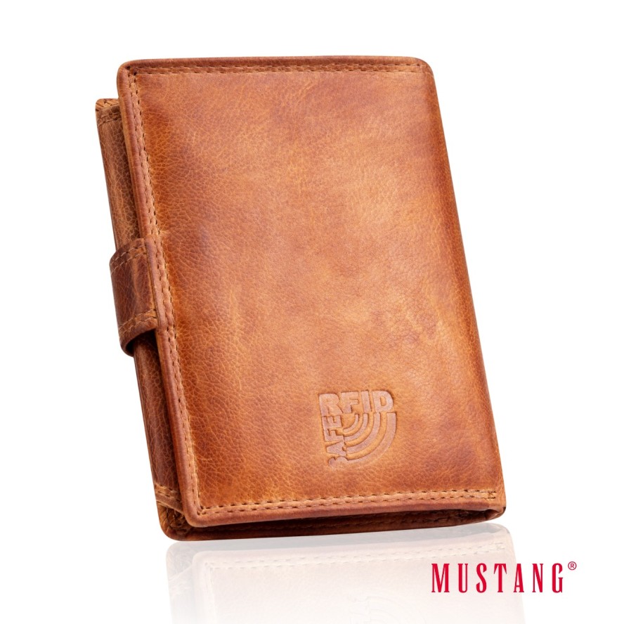 MUSTANG Denimo High Wallet Side Opening MĘSKI SKÓRZANY PORTFEL POJEMNY NA KARTY PREMIUM