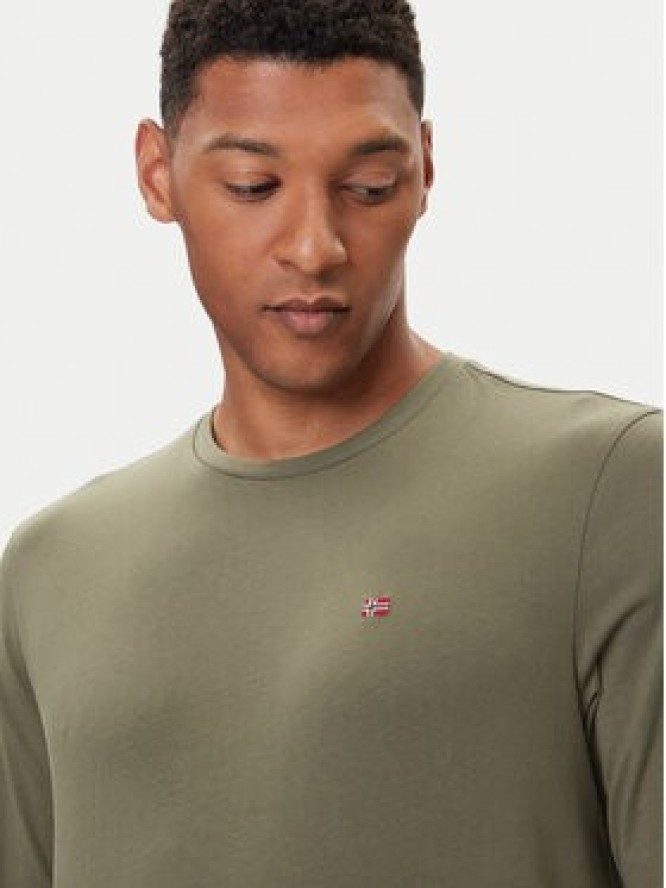 Napapijri Longsleeve Salis NP0A4HN7 Zielony Regular Fit
