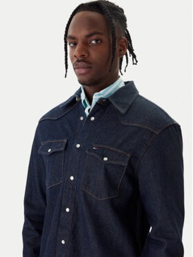 Tommy Jeans Koszula jeansowa Western DM0DM23022 Granatowy Regular Fit