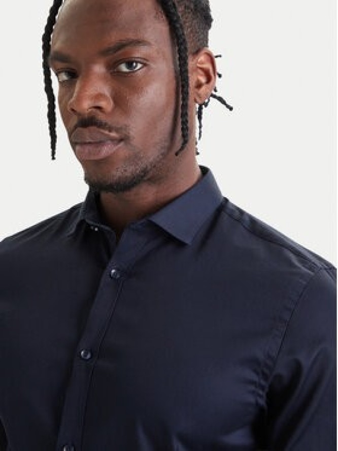 Jack & Jones Koszula Parma 12097662 Granatowy Slim Fit