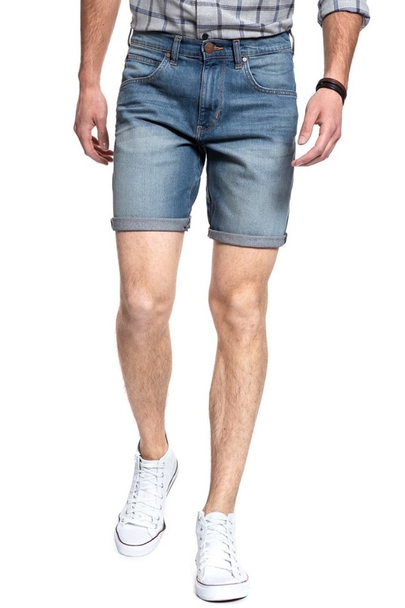 KRÓTKIE SPODENKI WRANGLER REGULAR SHORT GREEN LAGOON W15UX475C 112127159