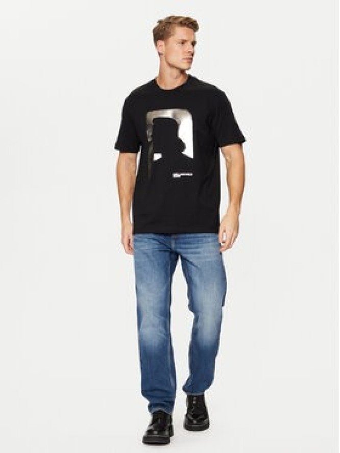 Karl Lagerfeld Jeans T-Shirt A1M17052 Czarny Regular Fit