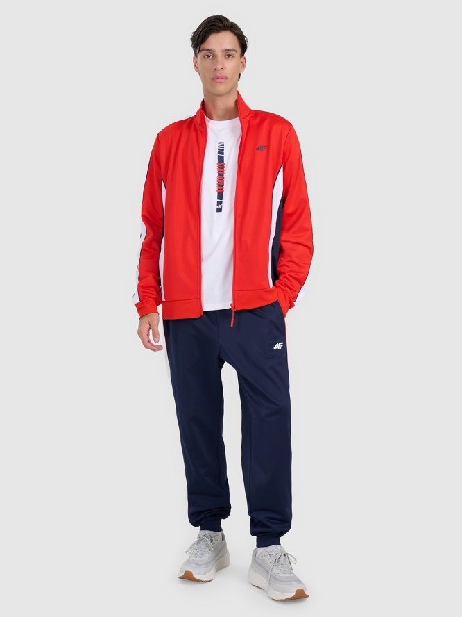 4F Bluza dresowa rozpinana bez kaptura męska - czerwona XL