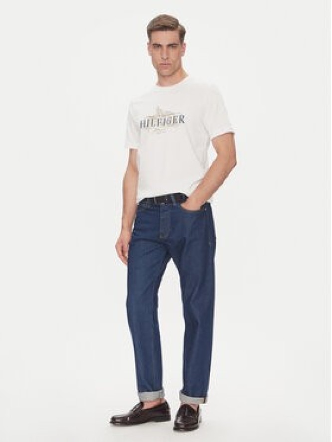 Tommy Hilfiger T-Shirt Tropical Floral MW0MW39353 Biały Regular Fit