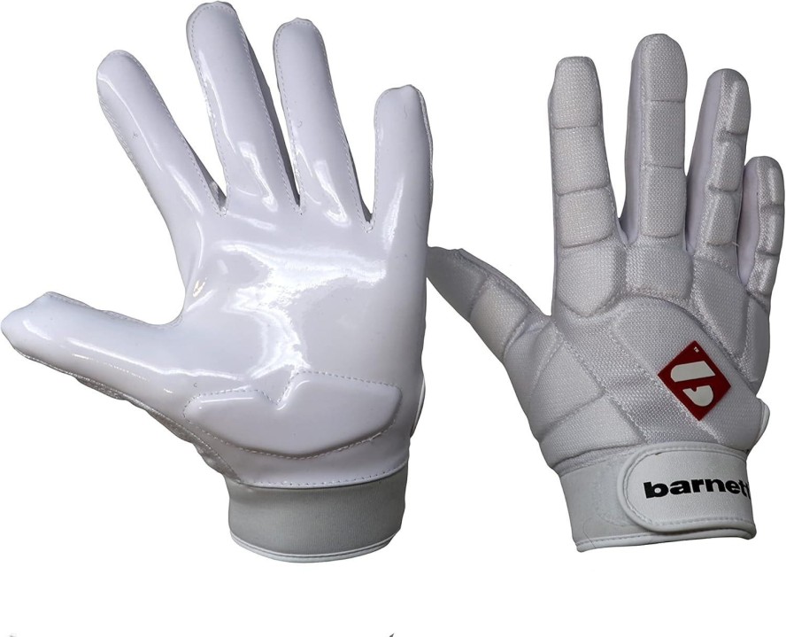 Rękawice do futbolu amerykańskiego FKG-03 Białe, LB, RB, TE