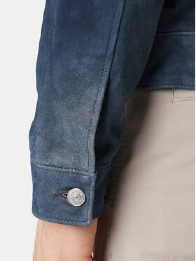 Calvin Klein Jeans Kurtka skórzana 90s LV04RF404G Granatowy Regular Fit