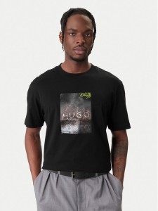 HUGO T-Shirt Doreston 50554319 Czarny Regular Fit