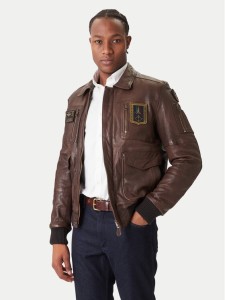 Aeronautica Militare Kurtka skórzana 252PN0846U100839 Brązowy Regular Fit