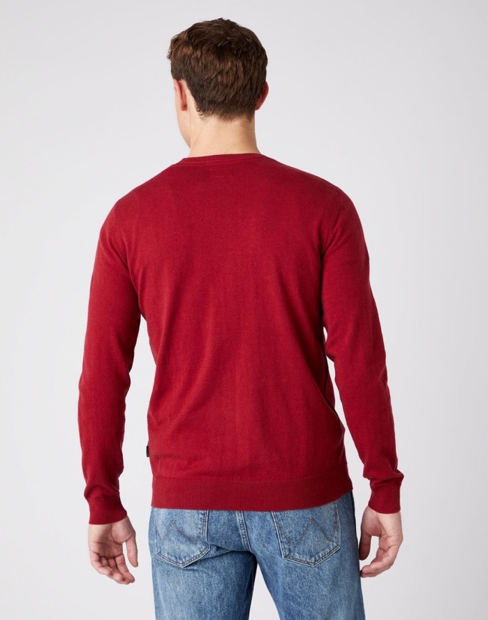 WRANGLER CREW KNIT MĘSKI SWETER KLASYCZNY BIKING RED W8A02PX2G 112141656