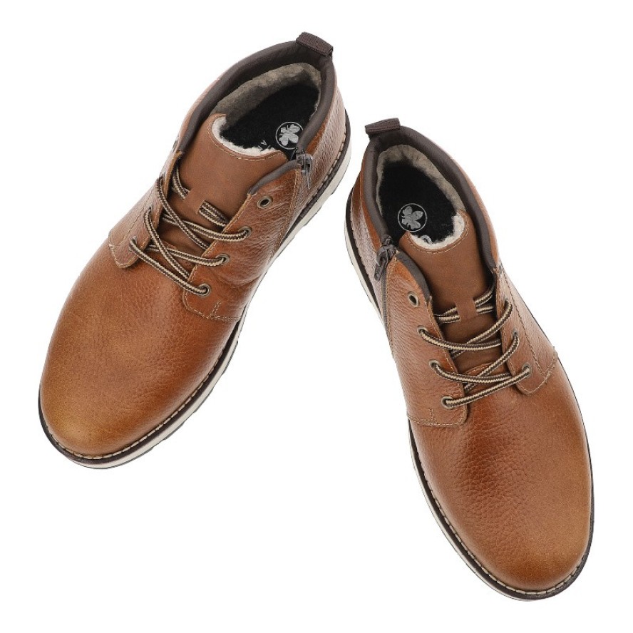 Brązowe Botki Rieker Eleganckie Obuwie Męskie