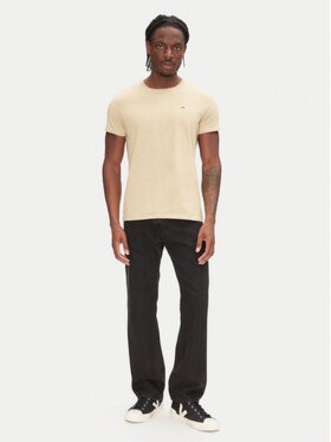Tommy Jeans T-Shirt DM0DM04411 Beżowy Slim Fit