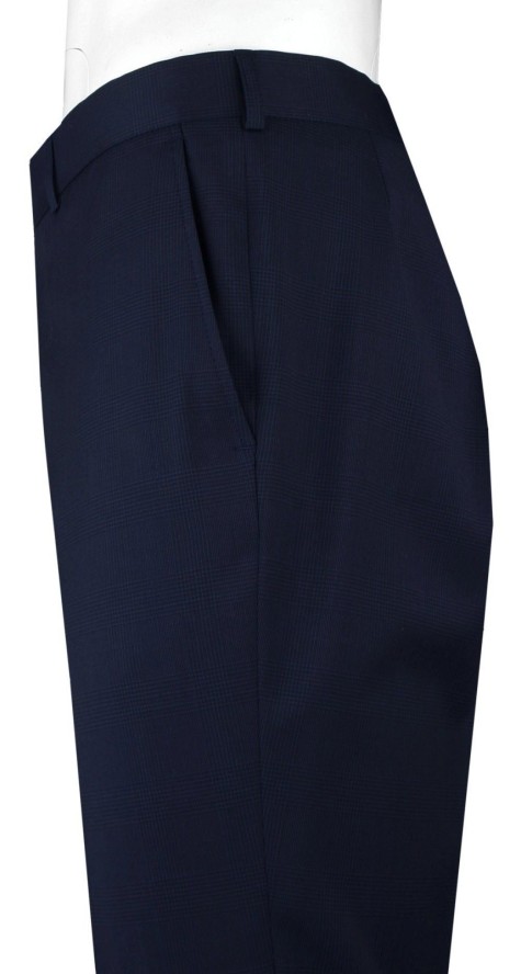 Elegancki Garnitur Wełniany, Wyszczuplony (Slim) - MEN'SFIELD - Granatowy