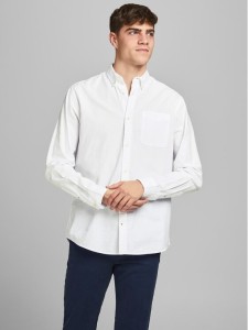 Jack & Jones Koszula 12182486 Biały Slim Fit