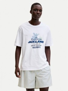 Jack & Jones T-Shirt Gradient Print 12288094 Biały Regular Fit