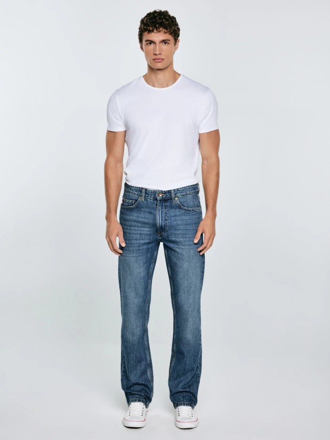 Jeansy męskie z prostą nogawką niebieskie Colt 334