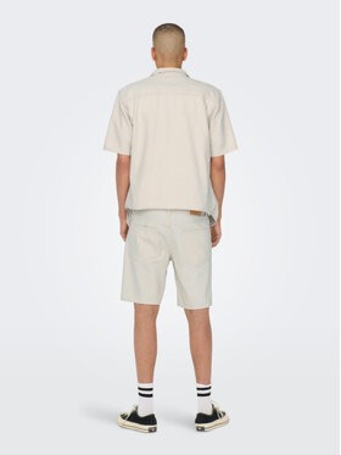 Only & Sons Szorty jeansowe Edge 22026558 Écru Regular Fit