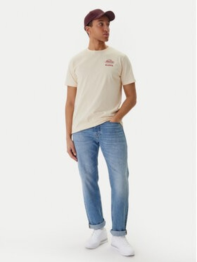 Kappa T-Shirt 37276IW Beżowy Regular Fit