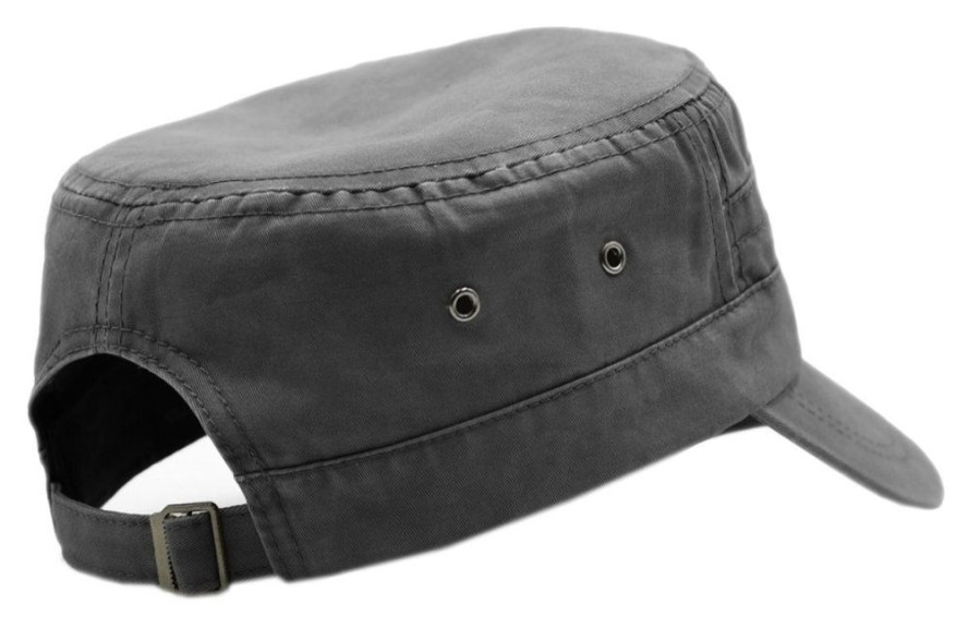 Czapka Patrolówka Szara z Daszkiem, z Paskiem Regulacji, Wiosenna, Letnia -PAKO JEANS