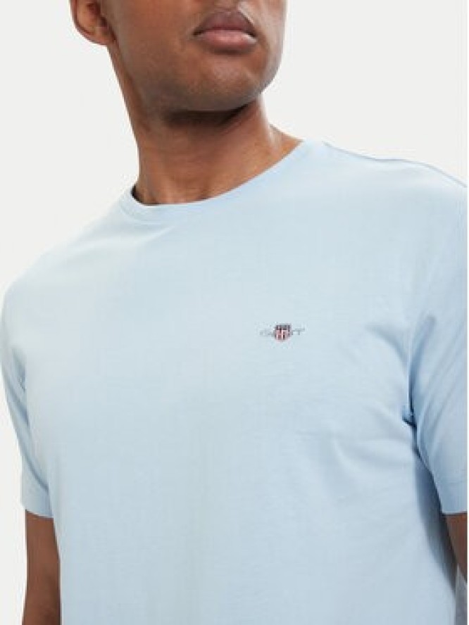 Gant T-Shirt Shield 2003184 Niebieski jasny Regular Fit