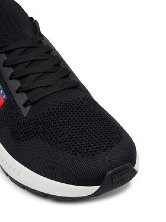 Tommy Jeans Sneakersy Runner Kntitted EM0EM01555 Czarny