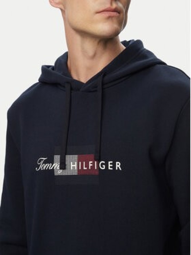 Tommy Hilfiger Bluza Script Flag MW0MW43220 Granatowy Regular Fit