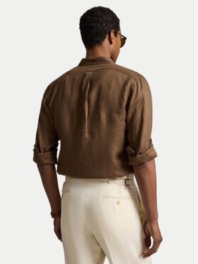 Polo Ralph Lauren Koszula 710968915500 Brązowy jasny Slim Fit